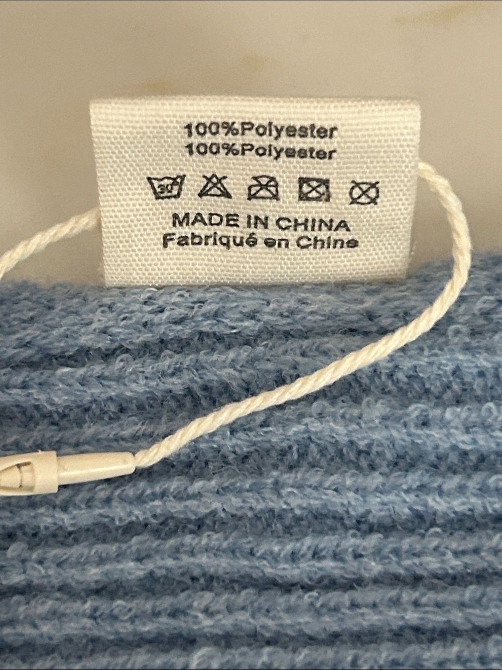 Pretty Persuasions Powder Blue Ribbed Triangle Scarf - Picture 5 of 5